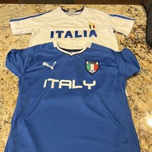 Puma Kids Blue and White Italy Soccer Jerseys